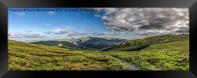 New Galloway Forest Park Panoramic Framed Print by David Attenborough