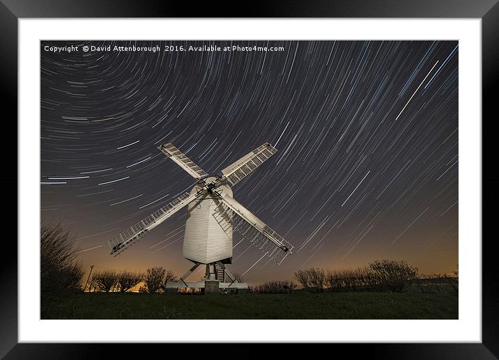 Moonlit Chillenden Windmill Framed Mounted Print by David Attenborough