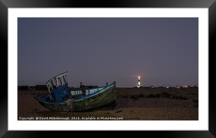 Old Dungeness Fishing Boat Framed Mounted Print by David Attenborough