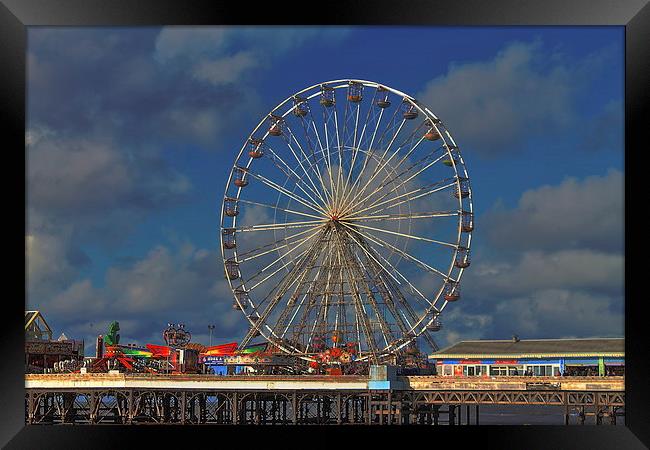 Blackpool Ferris Wheel in Autumn, HDR Picture Framed Print by Juha Remes