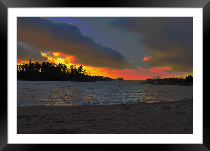 Sunset in Helsinki, Finland Framed Mounted Print by Juha Remes