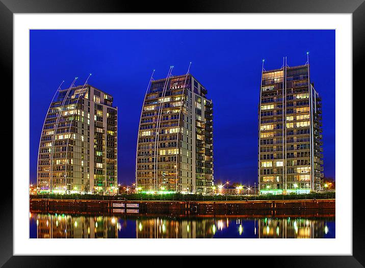 Huron Basin Cityscape at Salford Quays Framed Mounted Print by Juha Remes