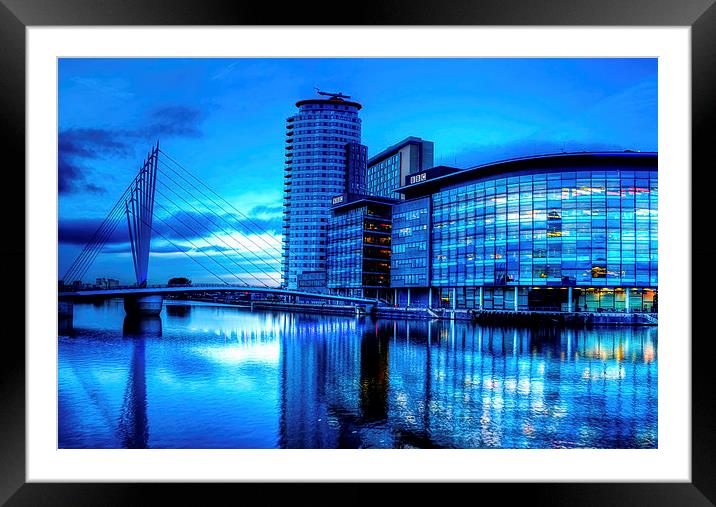 Blue Moment in MediaCityUK Framed Mounted Print by Juha Remes