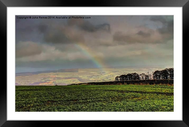 Rainbow over the Dales Framed Mounted Print by Juha Remes