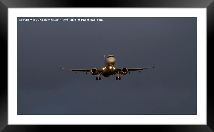 Landing Airplane Framed Mounted Print by Juha Remes