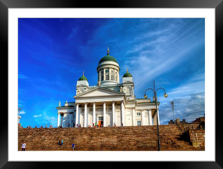 Helsinki Cathedral on a Sunny Day Framed Mounted Print by Juha Remes