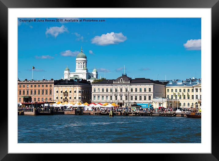 Helsinki Skyline Framed Mounted Print by Juha Remes