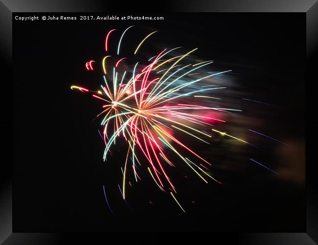 Colourful Fireworks Framed Print by Juha Remes