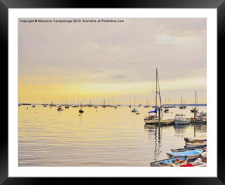 Early morning on the sea Rockland Maine Framed Mounted Print by Marianne Campolongo