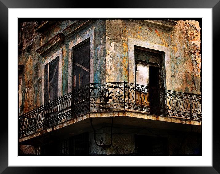 old balcony in Havana Framed Mounted Print by olga hutsul