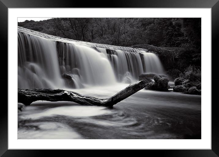 Wye Valley Waterfall Framed Mounted Print by Thomas Stewart