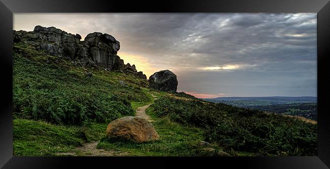 Cow & Calf Rocks, Ilkley Framed Print by john joyce