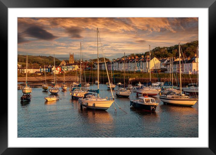 Stunning Sunset on Aberaeron Harbour Framed Mounted Print by Wendy Williams CPAGB