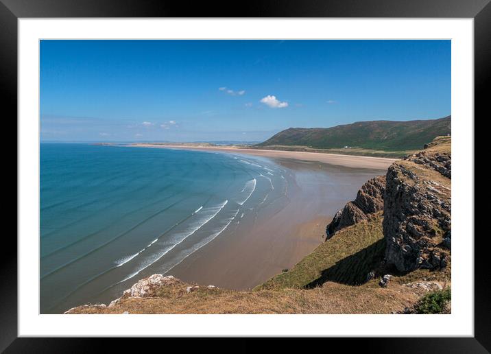 Serene Paradise at Rhossilli Bay Framed Mounted Print by Wendy Williams CPAGB