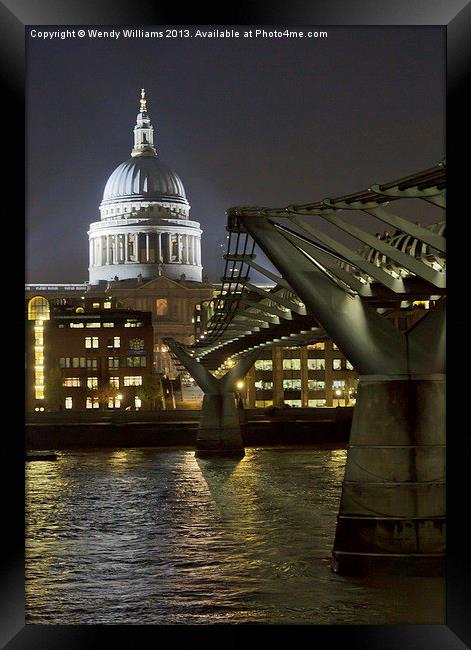 St Pauls at Night Framed Print by Wendy Williams CPAGB