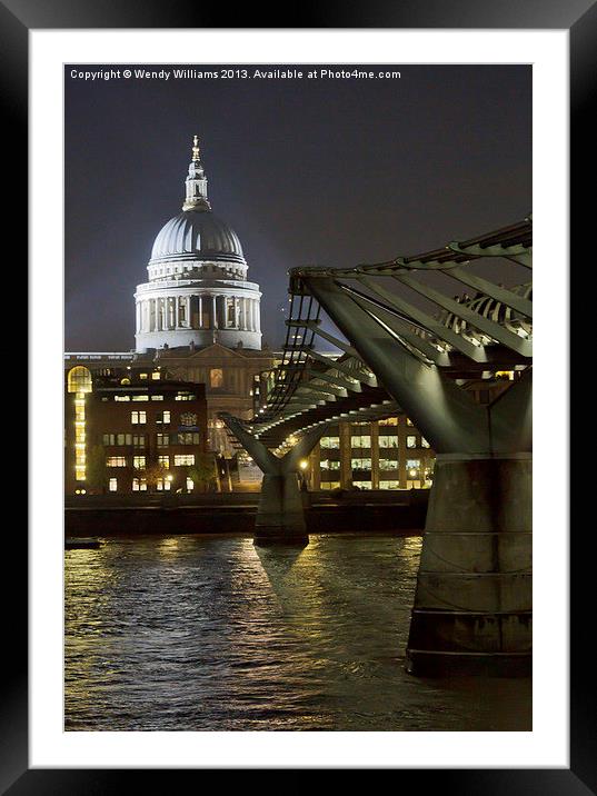 St Pauls at Night Framed Mounted Print by Wendy Williams CPAGB