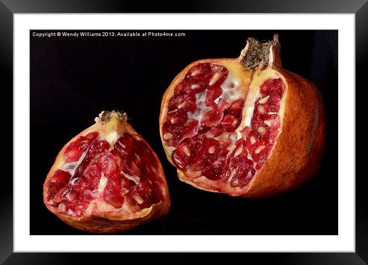 Pomegranate Framed Mounted Print by Wendy Williams CPAGB