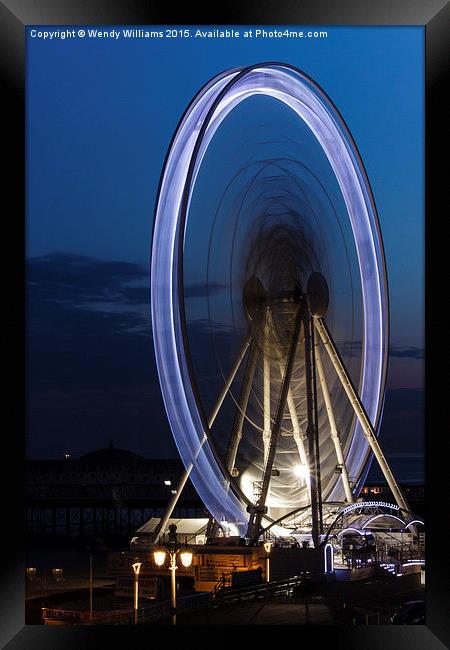  Brighton Wheel at night Framed Print by Wendy Williams CPAGB