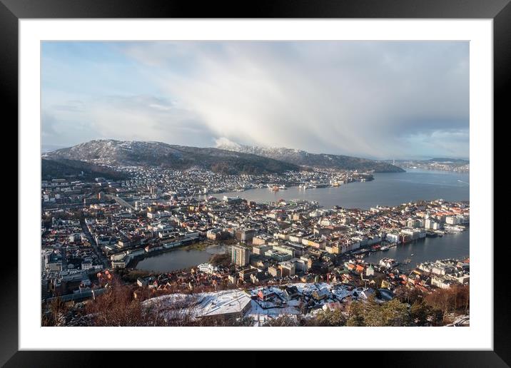 Looking Down on Bergen, Norway Framed Mounted Print by Wendy Williams CPAGB