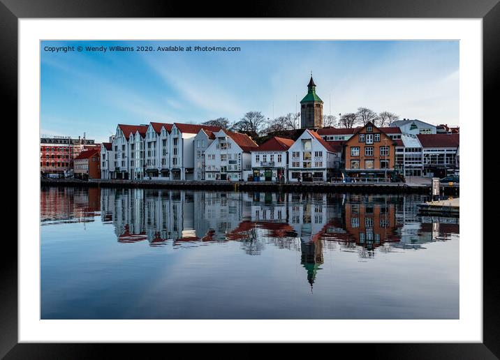 Stavanger Harbour Framed Mounted Print by Wendy Williams CPAGB