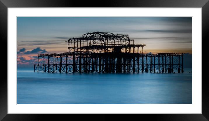 Evening Light on West Pier Brighton Framed Mounted Print by Wendy Williams CPAGB