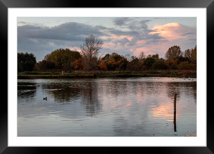 Nantwich Lake at Dusk Framed Mounted Print by Wendy Williams CPAGB