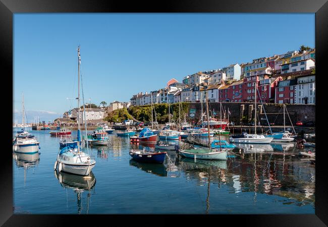Brixham Harbour Boats Framed Print by Wendy Williams CPAGB