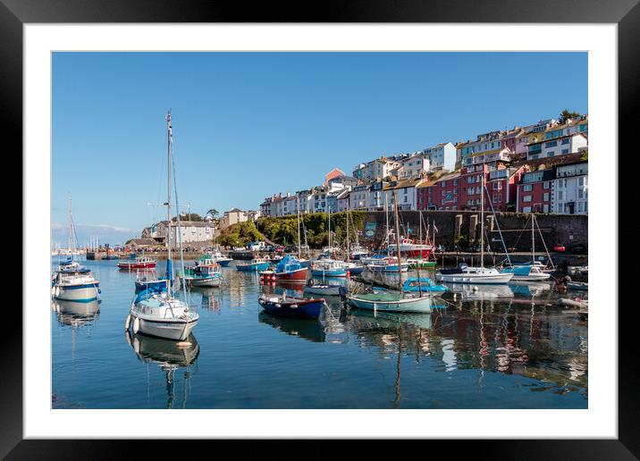 Brixham Harbour Boats Framed Mounted Print by Wendy Williams CPAGB