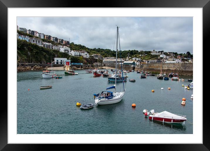 Boats in Mevagissy harbour Framed Mounted Print by Wendy Williams CPAGB