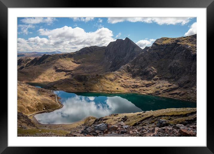 Llyn Glaslyn from The Miner's Track Framed Mounted Print by Wendy Williams CPAGB