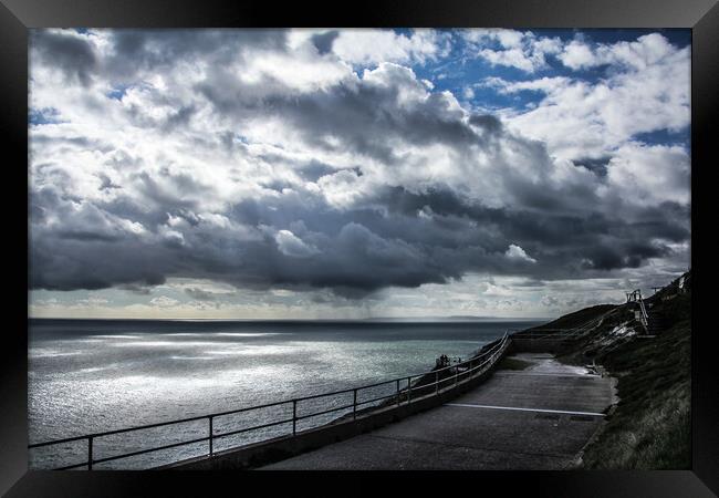 Alum Bay Storm Clouds Framed Print by Wendy Williams CPAGB