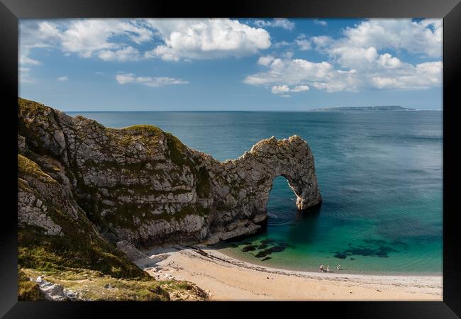 Bright day at Durdle Door Framed Print by Wendy Williams CPAGB