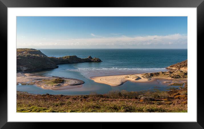 Captivating Three Cliffs Bay Framed Mounted Print by Wendy Williams CPAGB