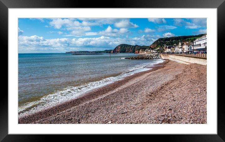 Sidmouth Beach and Esplanade Framed Mounted Print by Wendy Williams CPAGB