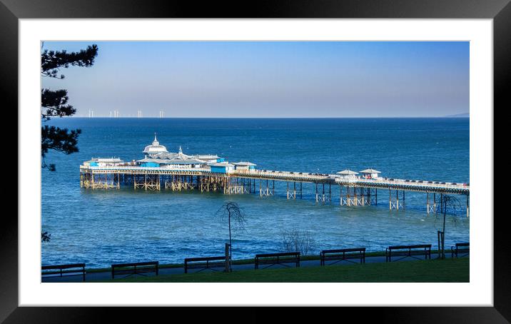 Llandudno Pier from Happy Valley Framed Mounted Print by Wendy Williams CPAGB