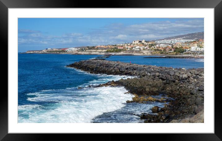 Costa Adeje Beach Panorama Framed Mounted Print by Wendy Williams CPAGB