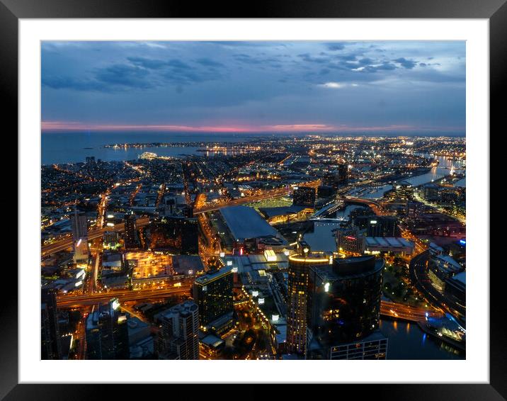 Majestic Melbourne Skyline Framed Mounted Print by Wendy Williams CPAGB