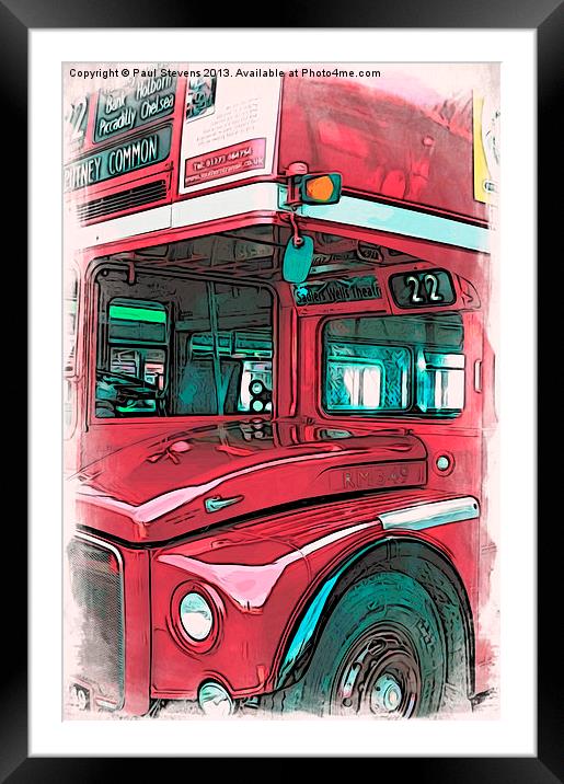London Bus - 01 Framed Mounted Print by Paul Stevens