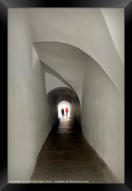 Crossing the tunnel Framed Print by Marinela Feier