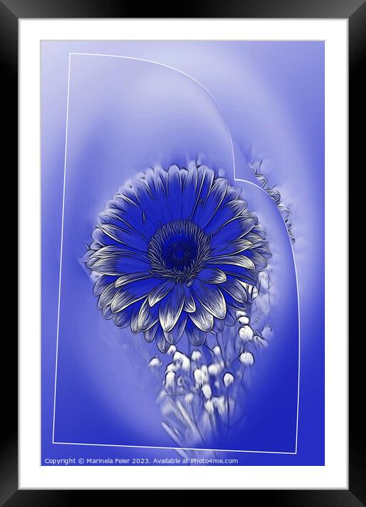 Blue flower Framed Mounted Print by Marinela Feier
