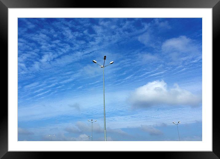  Lamps under  the blue sky Framed Mounted Print by Marinela Feier