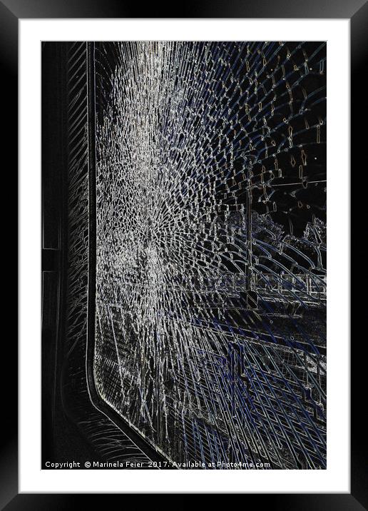 broken train window  Framed Mounted Print by Marinela Feier