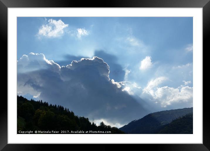 rays and clouds Framed Mounted Print by Marinela Feier