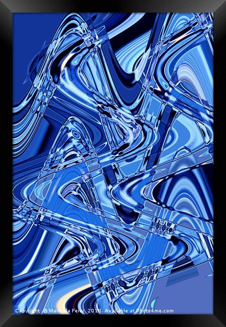 waves of roads in blue Framed Print by Marinela Feier