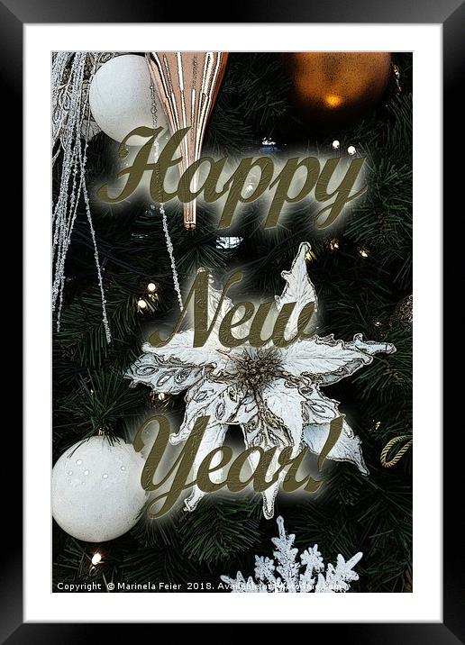 Happy New Year Framed Mounted Print by Marinela Feier