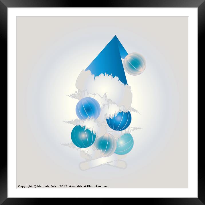 Pearl and blue for Christmas Framed Mounted Print by Marinela Feier