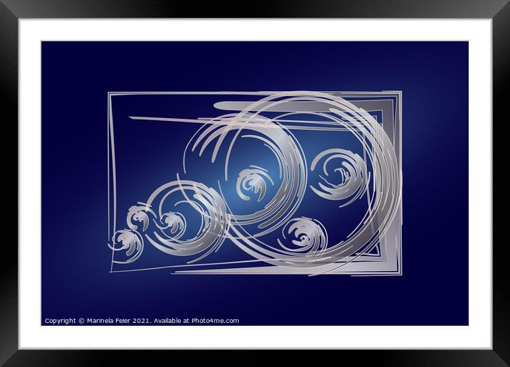 Scattered Fibonacci circles Framed Mounted Print by Marinela Feier