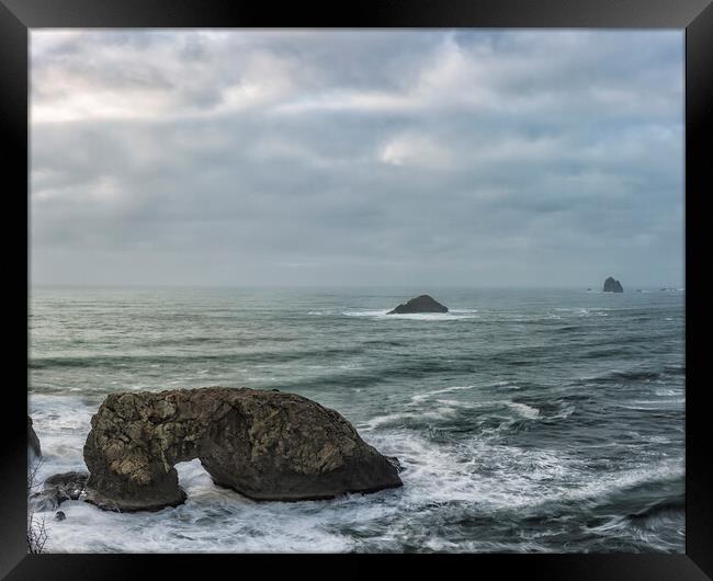 The Arch Rock, Oregon Coast Framed Print by Belinda Greb