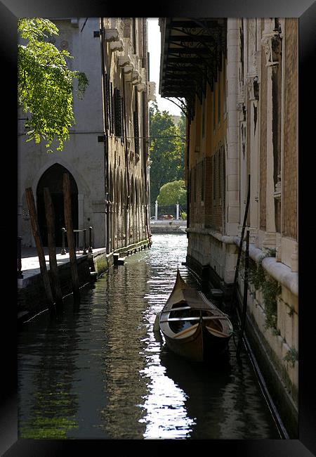 Quiet Canal in Venice Framed Print by Belinda Greb