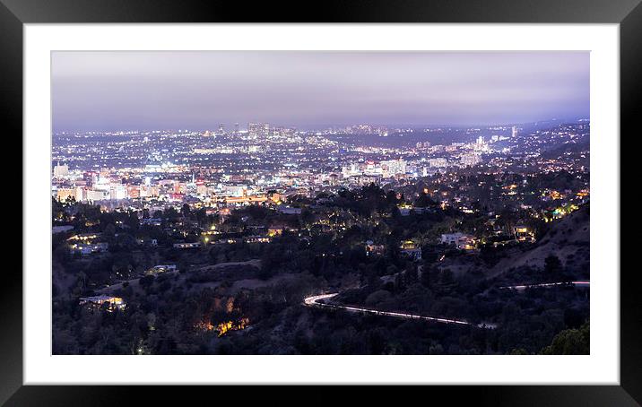  Los Angeles Nightscape No. 2 Framed Mounted Print by Belinda Greb